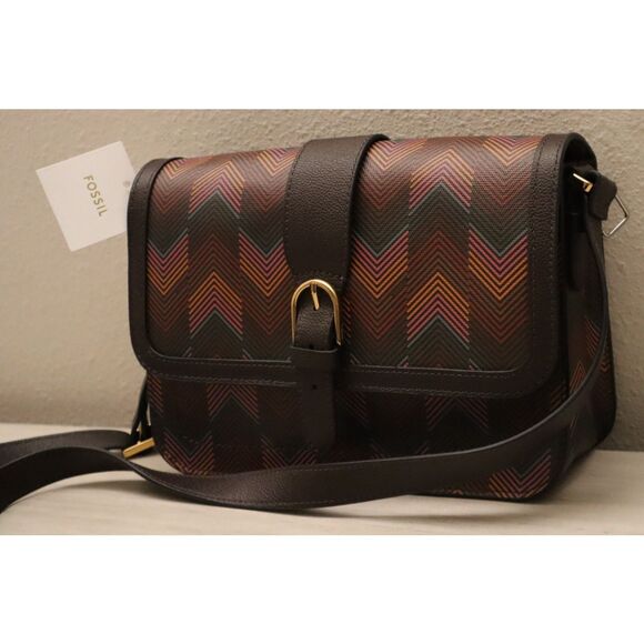 Fossil ZB11089998 Harlow Multi Print Zoey Large Flap Crossbody Bag Purse - Picture 3 of 16